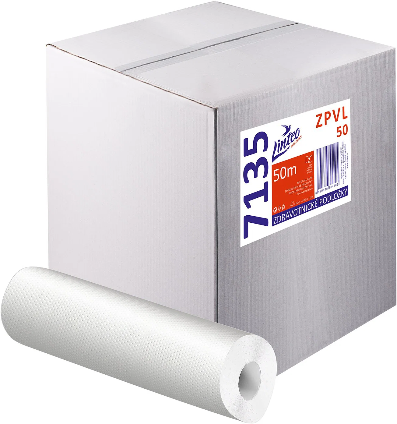 Zdravotnická podložka ZPVL 50 cm × 50 m, 2vrstvá celulóza, 1 role