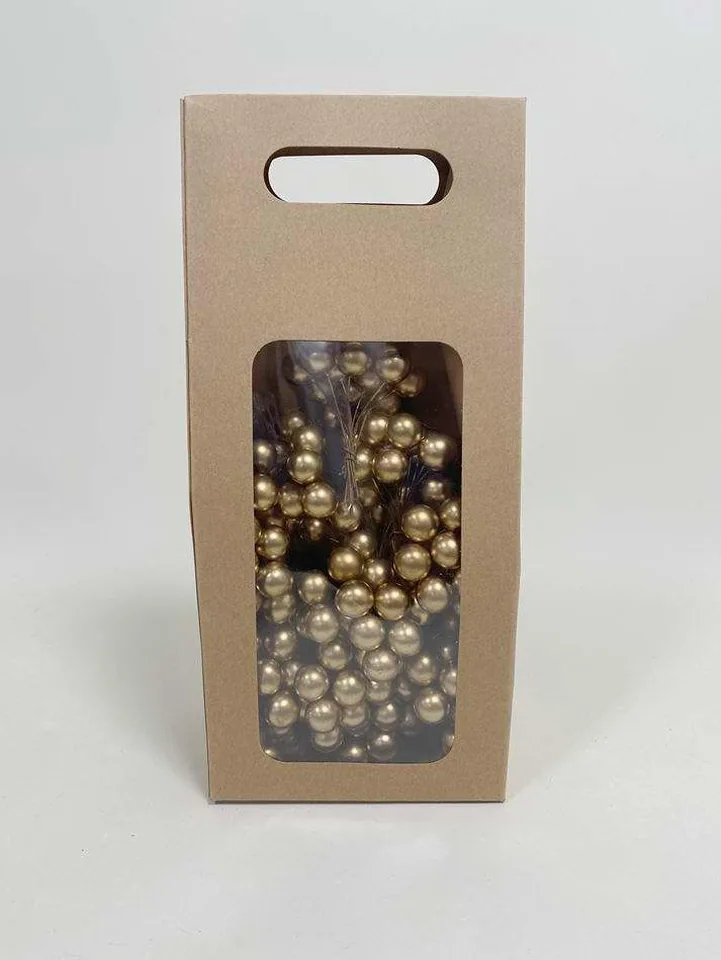 Jarzębina na piku plastikowa złota , śr. 1,6 cm, 12 szt 1076-15