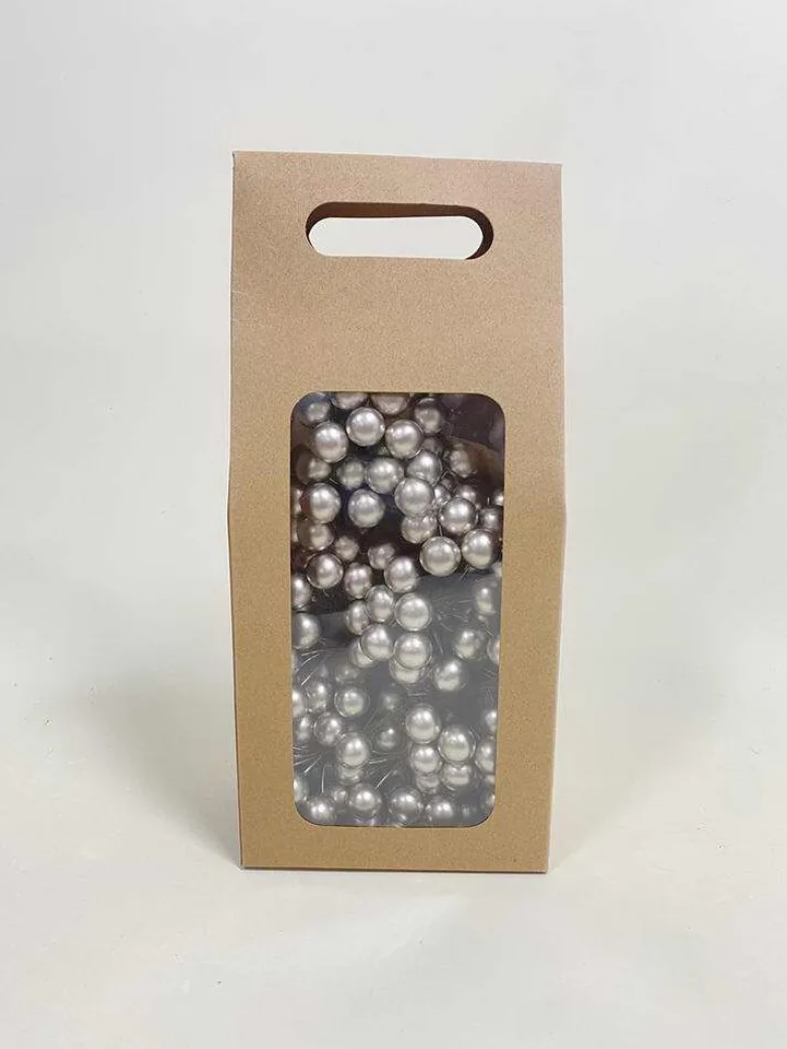 Jarzębina na piku plastikowa srebrna, śr. 1,6 cm, 12 szt 1076-17