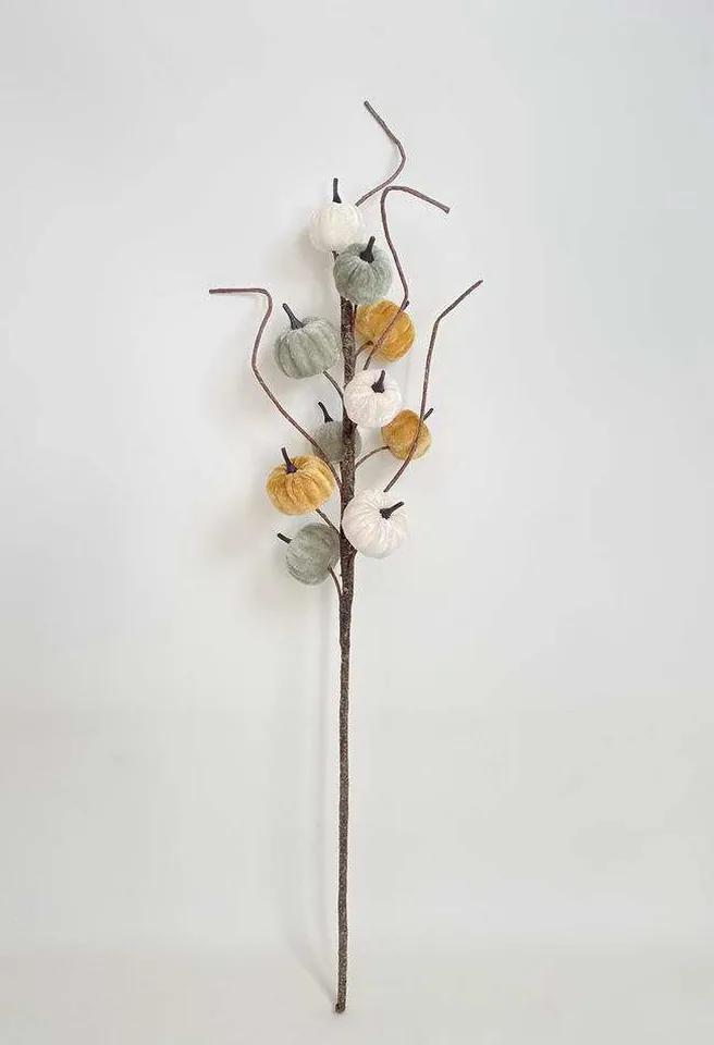 Dynia dekoracyjna welurowa na piku B, wys. 71 cm K122-1+21+53