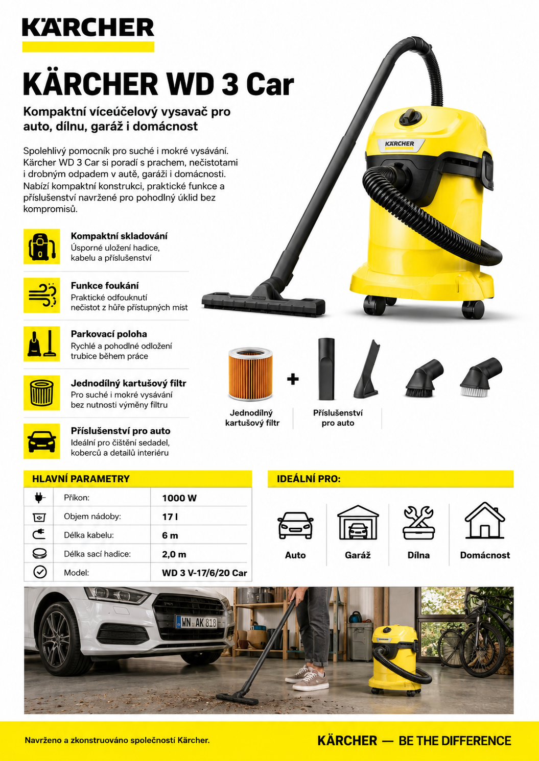 Kärcher WD 3 V-17/6/20 Car mokro-suchý vysavač